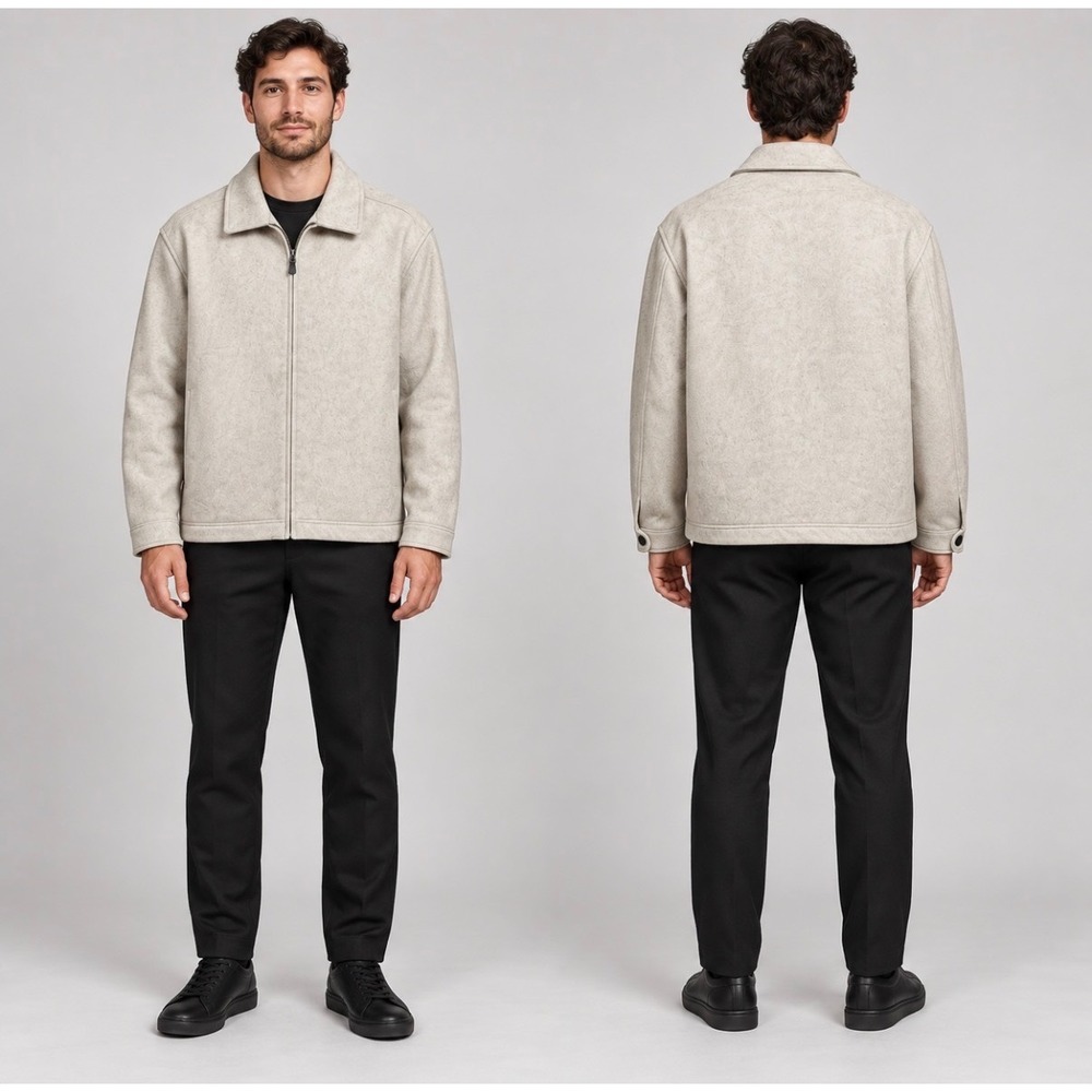 Civil Society Renoir Men's Light Taupe Full Zip WOOL BLEND Jacket Size L NWT